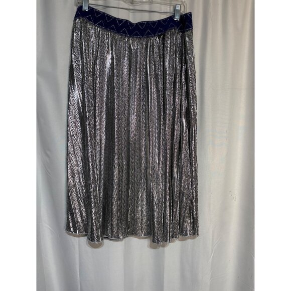 LuLaRoe‎ Metallic A-Line Skirt With Blue Elastic Waistband Size L - Picture 4 of 8